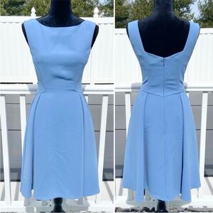 REISS Eri Fit And Flare Dress Deep Sky Blue Size 4